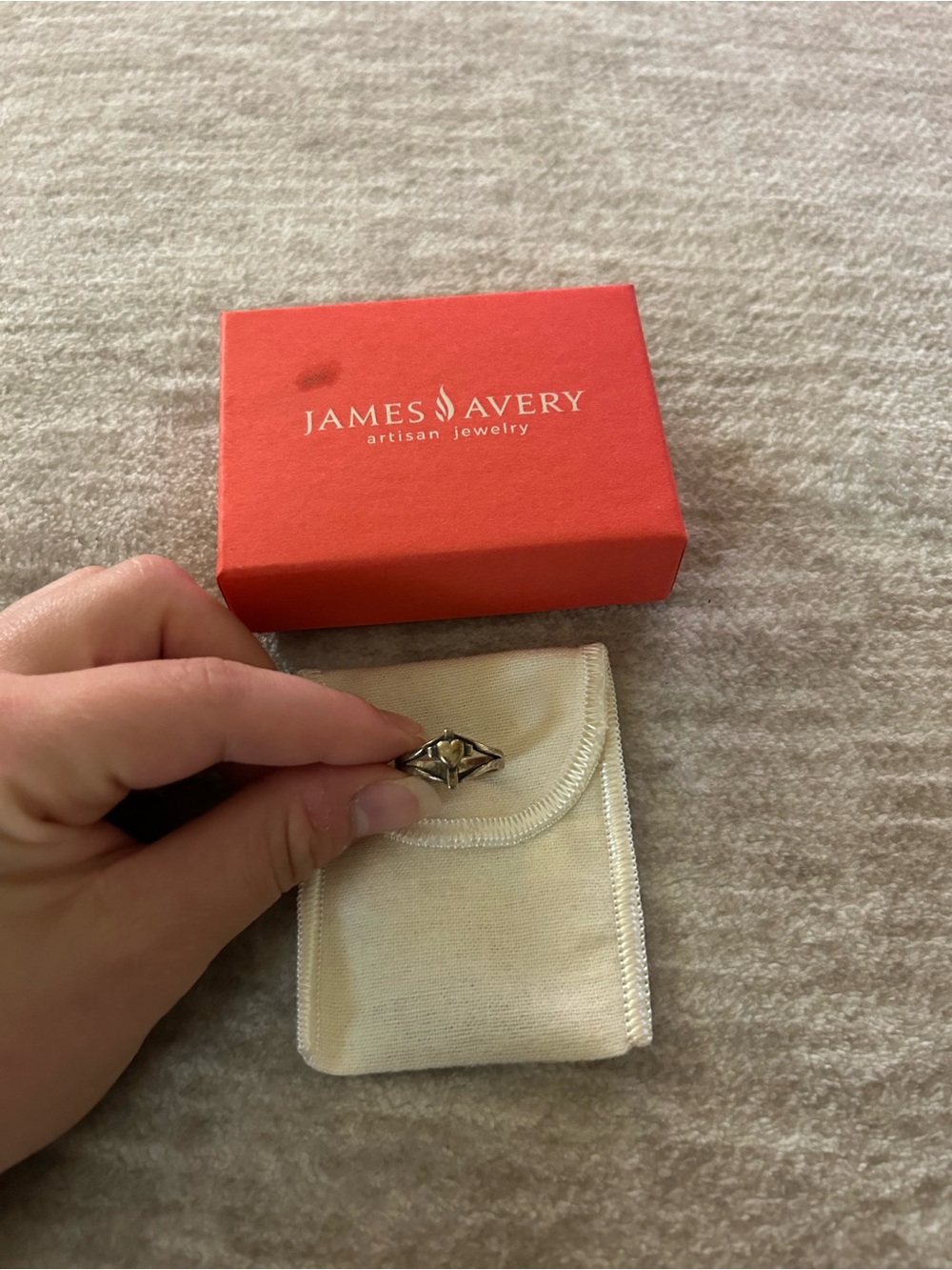 James Avery Silver Heart and Cross Ring (RETIRED piece)